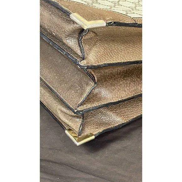 GUCCI Italy Supreme 16" Vintage Professor Lawyer Attorney Briefcase Attache Bag - Picture 4 of 15